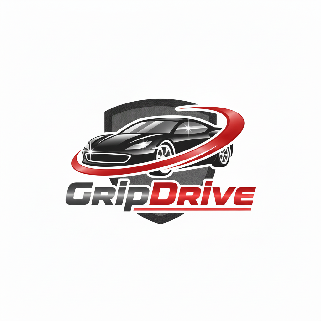 GripDrive Logo with Shiny Car